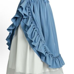 Steampunk Victorian Renaissance Elastic Waist Double Layer Lolita Skirt